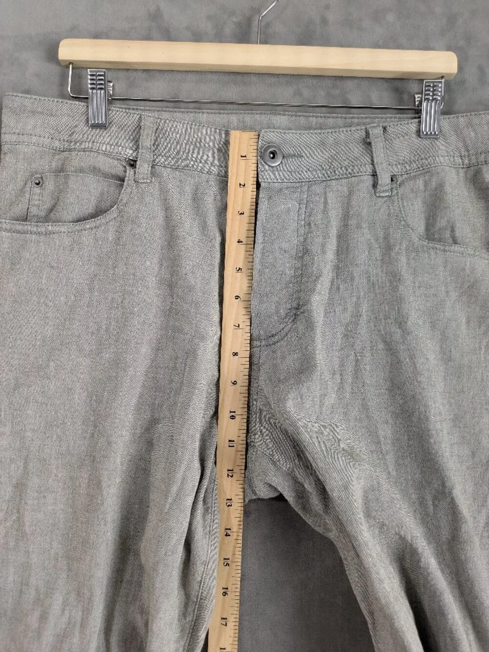 James Perse Standard MCR1084 Mens 34 Linen Blend Button Fly Pants Gray